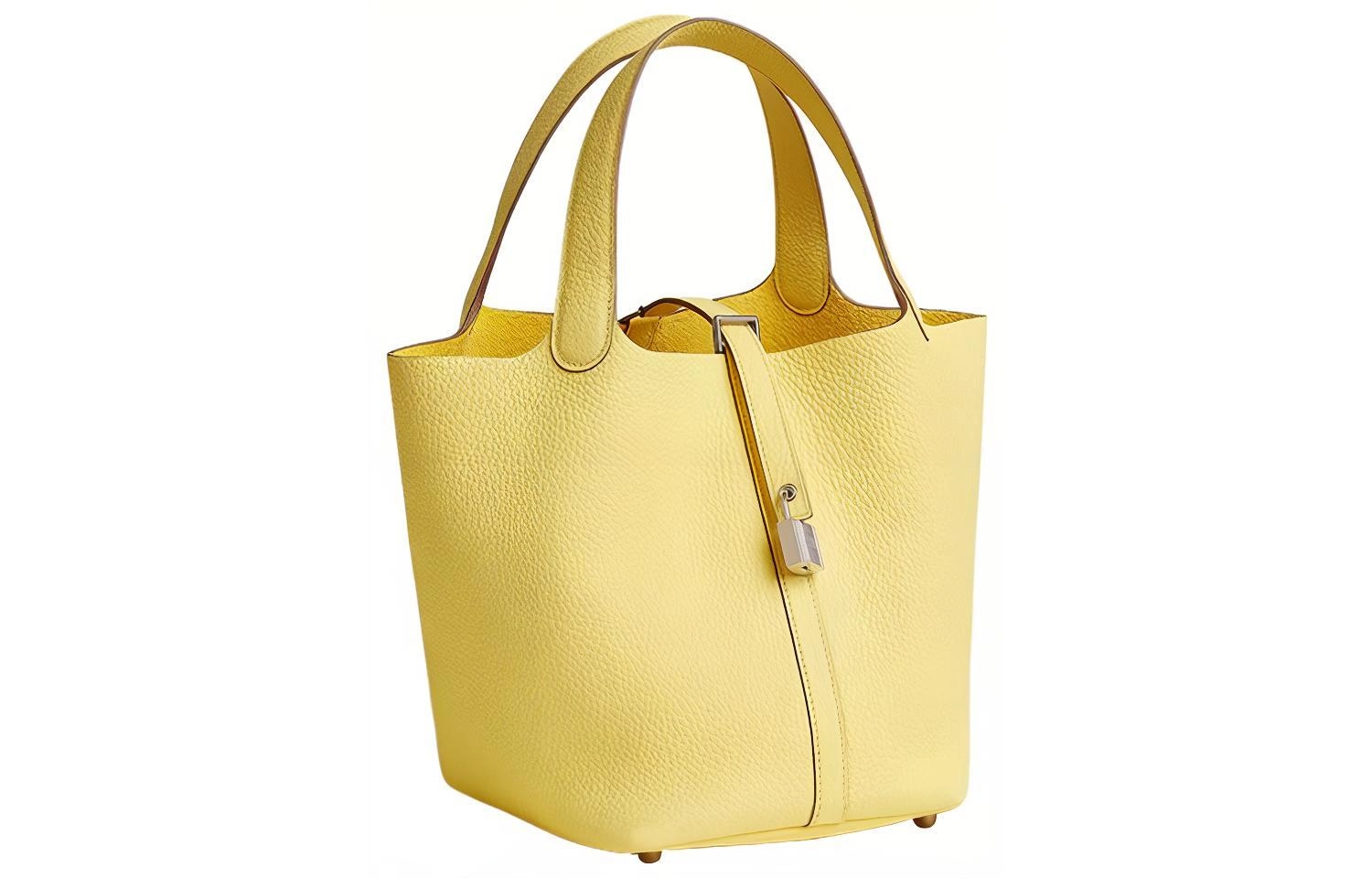HERMES Picotin Lock 22 Clemence 0Y Limoncello
