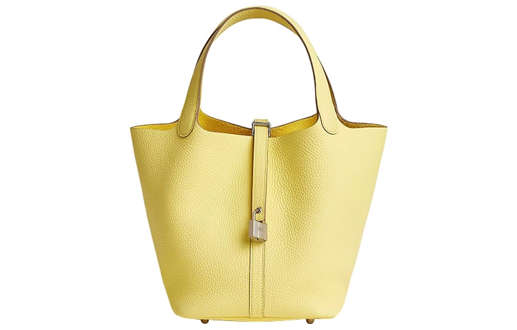 HERMES Picotin Lock 22 Clemence 0Y Limoncello