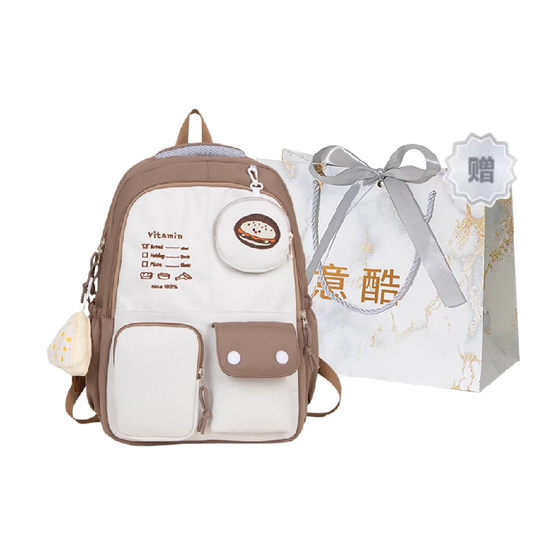 意酷 森系高颜值百搭小众设计书包大容量学院小清新 尼龙 双肩包 男女同款情侣款 多色