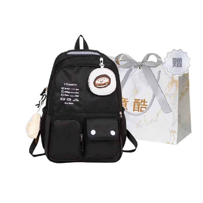 意酷 森系高颜值百搭小众设计书包大容量学院小清新 尼龙 双肩包 男女同款情侣款 多色