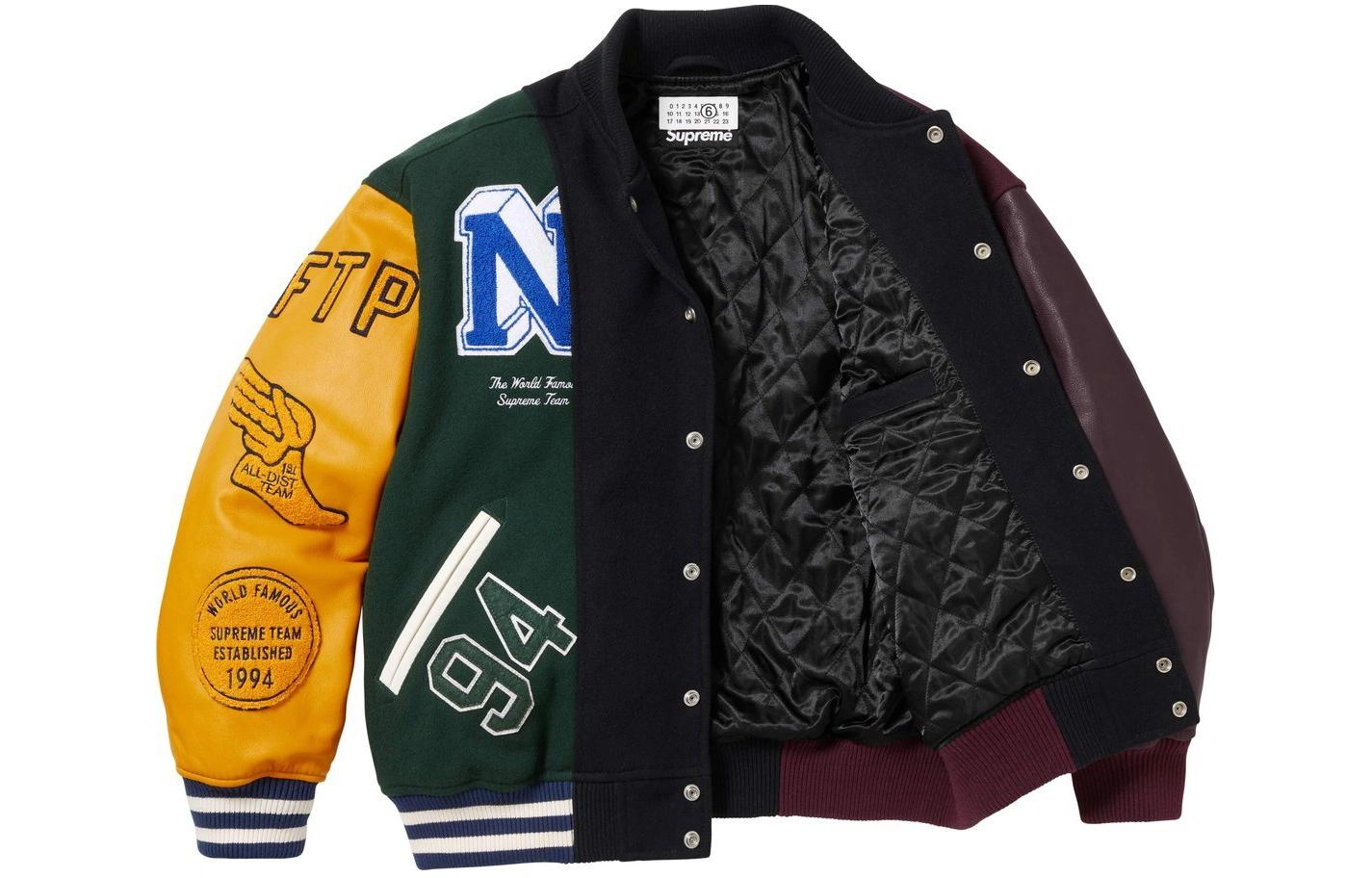 Supreme x MM6 Maison Margiela SS24 WEEK7 SPLIT VARSITY JACKET