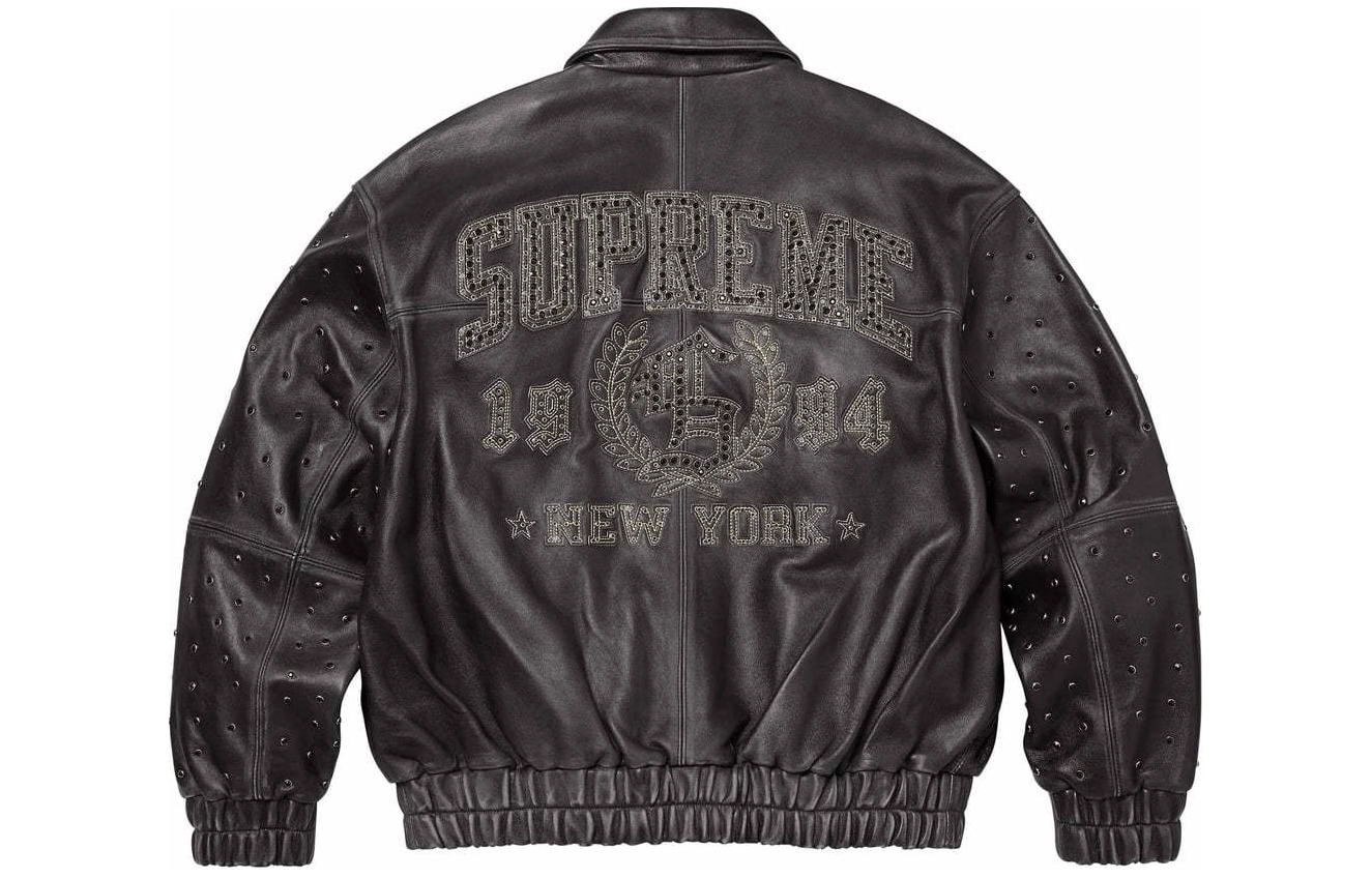 Supreme SS24 WEEK8 GEM STUDDED LEATHER JACKET