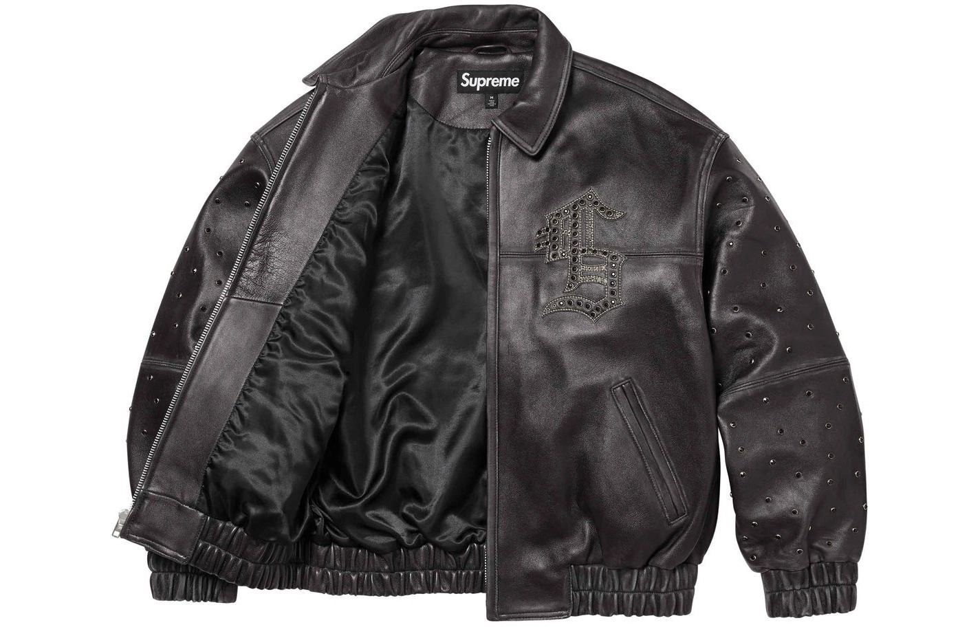 Supreme SS24 WEEK8 GEM STUDDED LEATHER JACKET