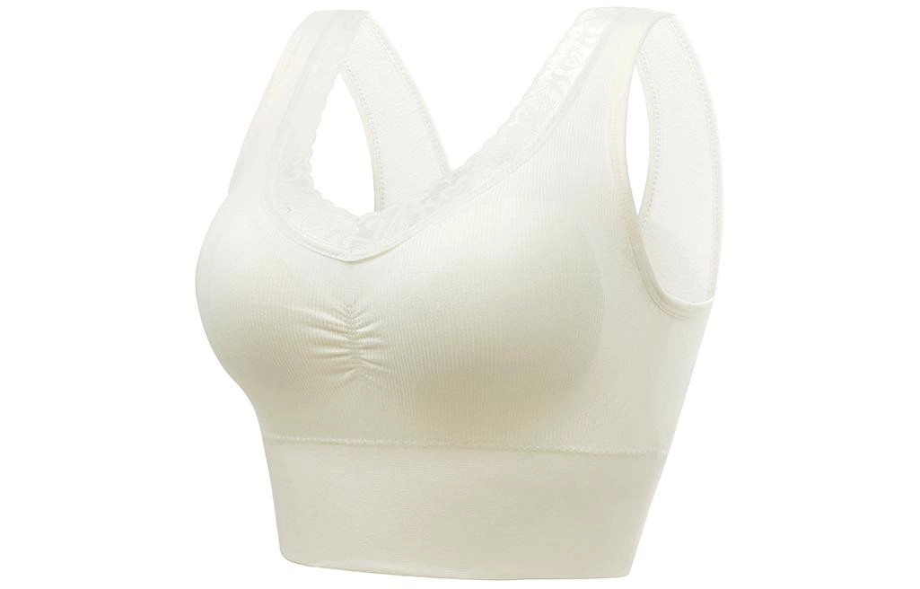 二三二三 无痕无钢圈纯色收副乳抹胸聚拢上托背心式防下垂文胸 女款