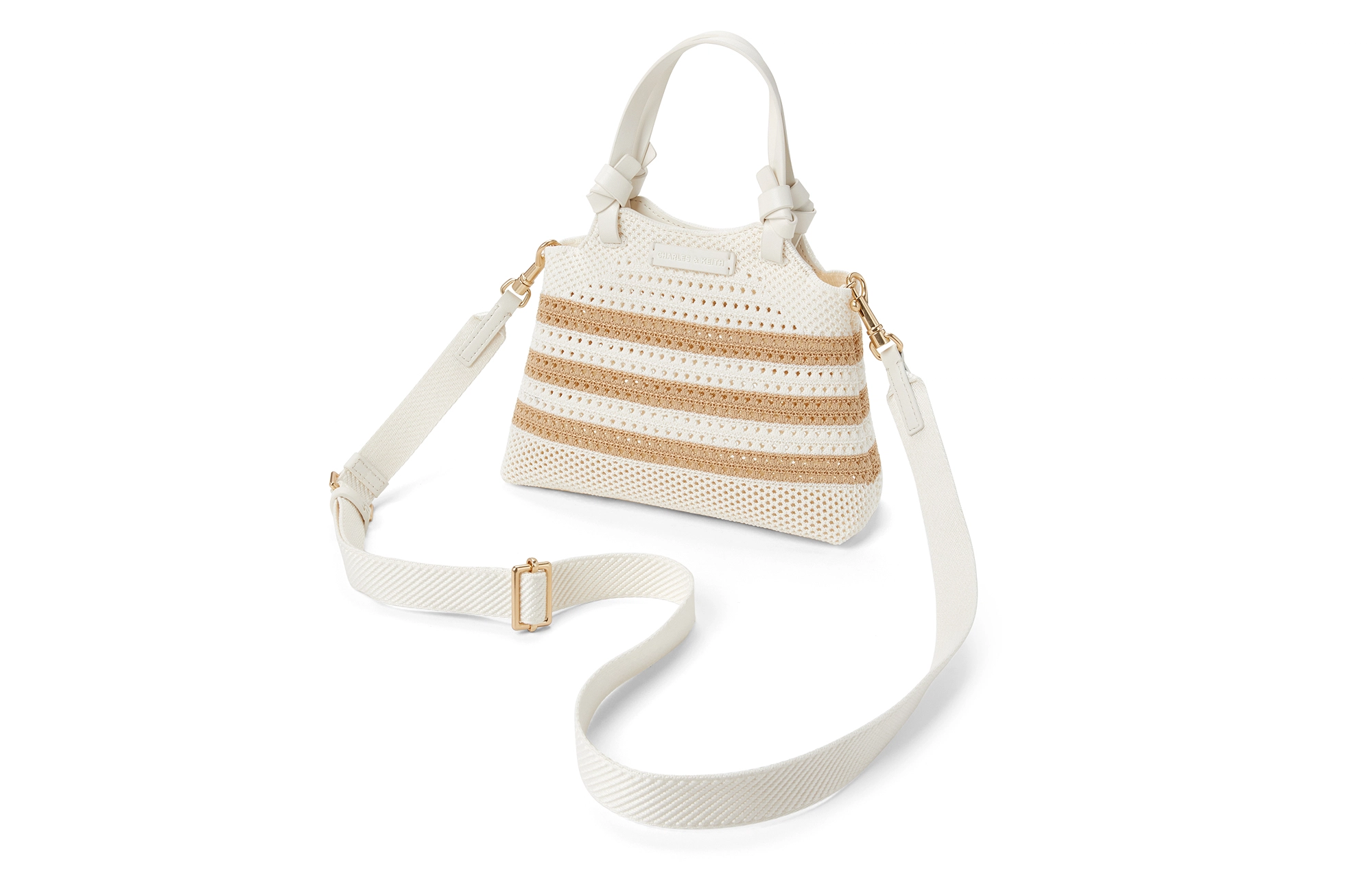 CHARLESKEITH PU ckTote WhiteMultiSand