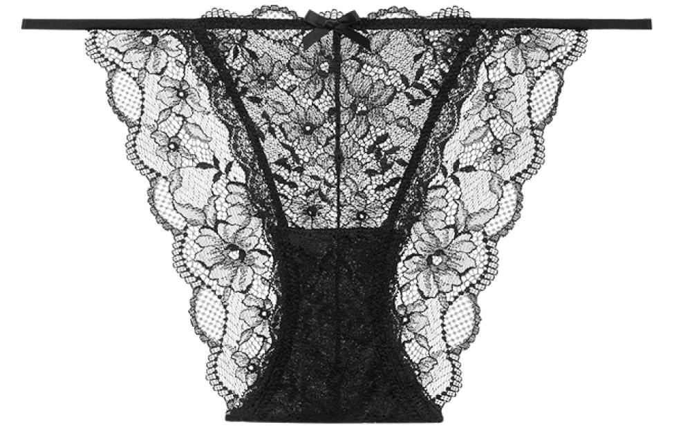 Victoria's Secret PINK Floral lace overlay with fine ribbon bikiniBK 1