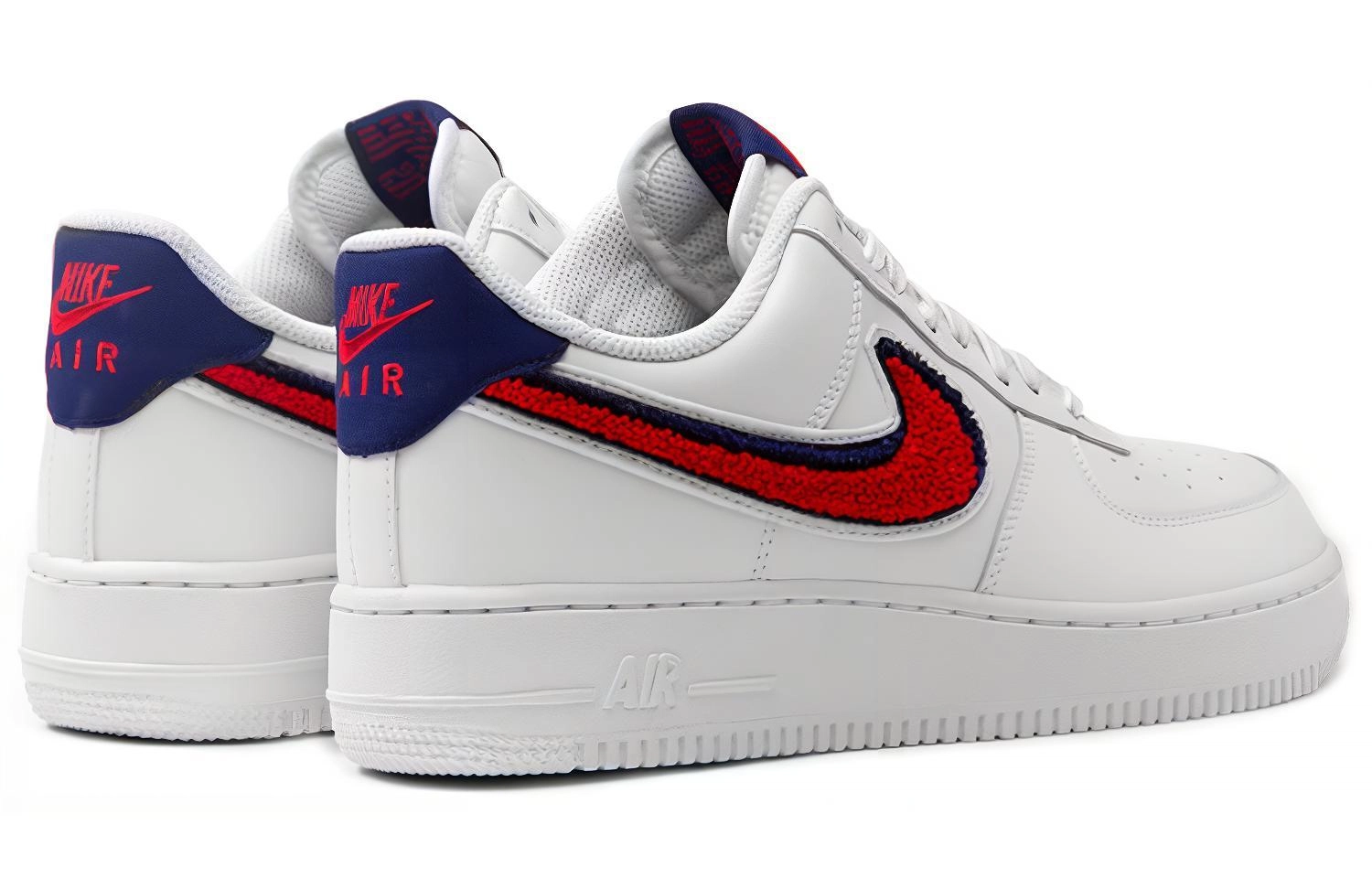 Nike Air Force 1 3D Chenille Swoosh White Red Blue