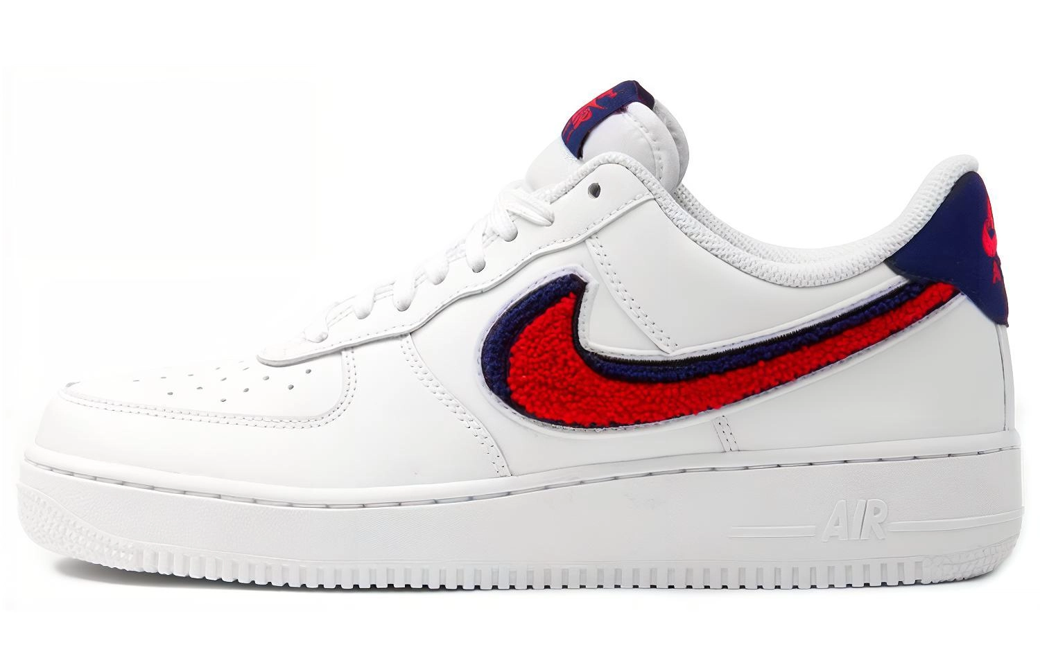 Nike Air Force 1 3D Chenille Swoosh White Red Blue