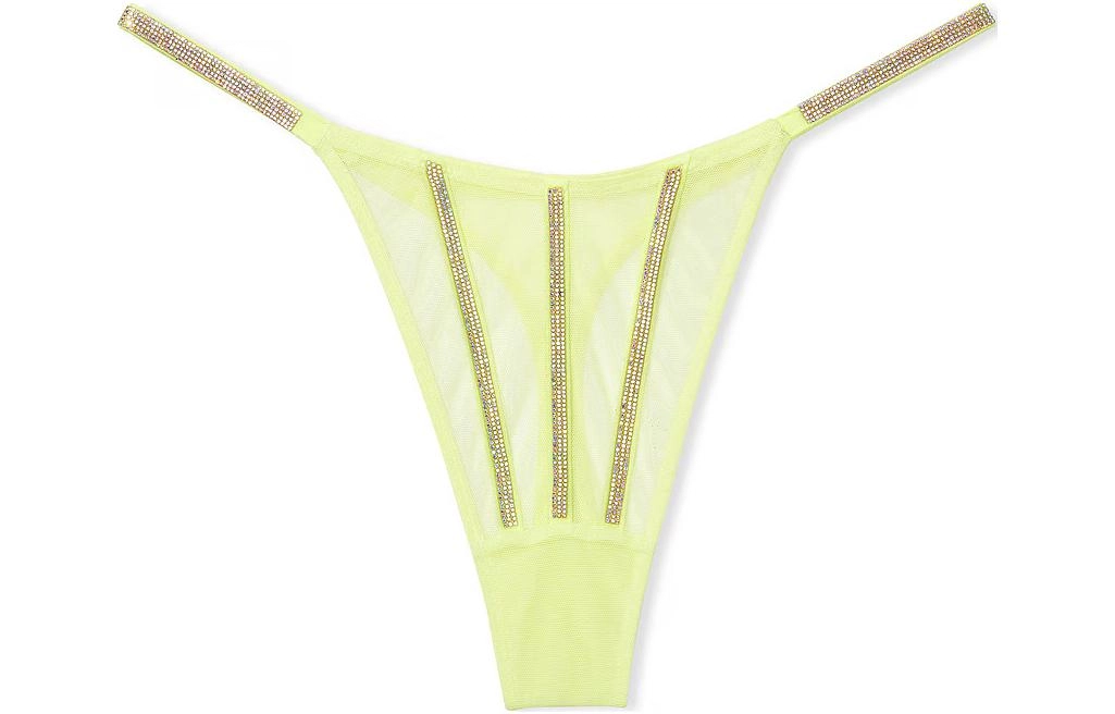 Victoria's Secret PINK VERY SEXY Sheer Shine Thong PantyCitron Glow 1