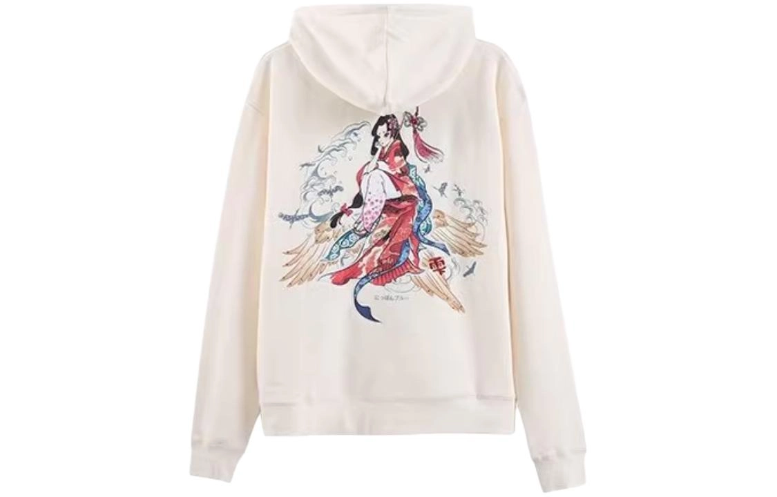 鬼洗 连帽拉链朱鹭绣印花卫衣 女款