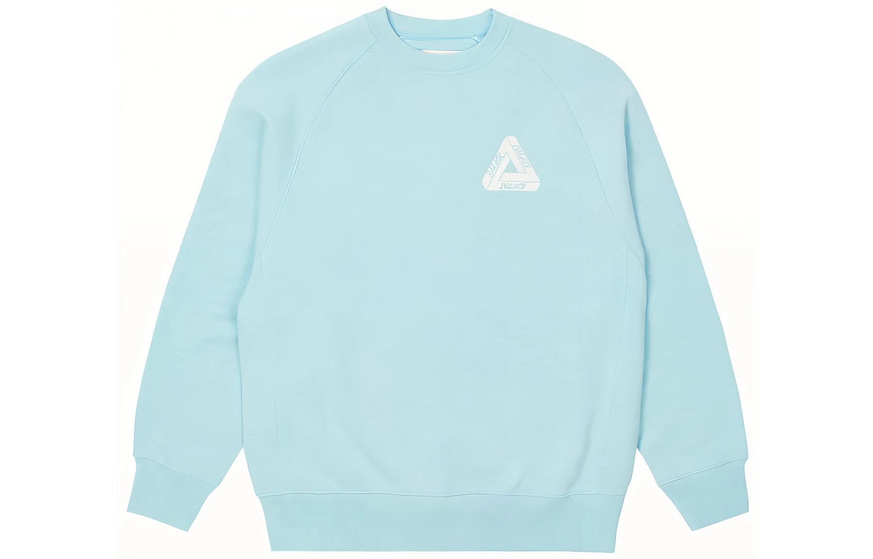 PALACE FW22 Tri-Ferg Slub Crew Light Blue Logo