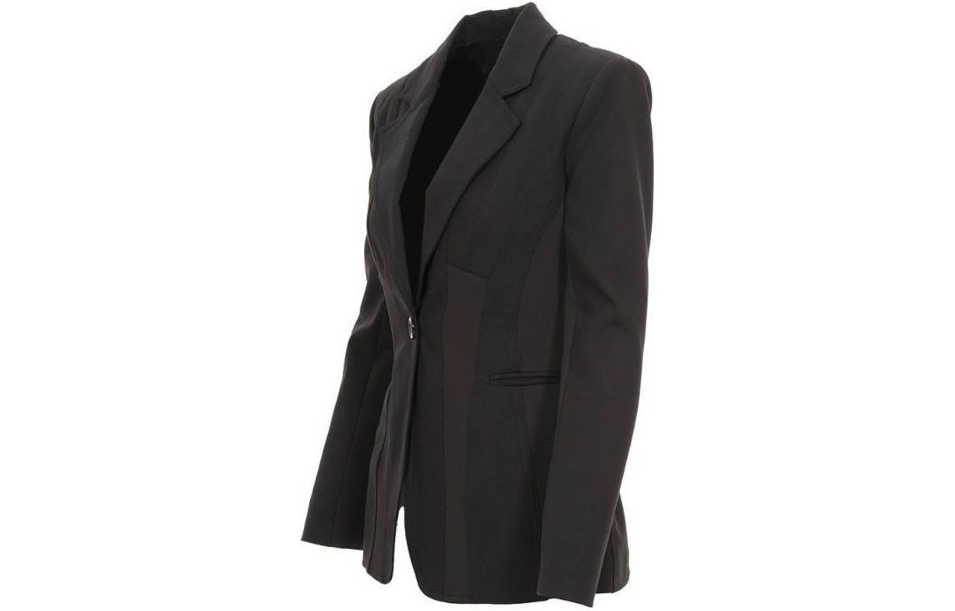PINKO Dual-Fabric Single-Breasted Blazer