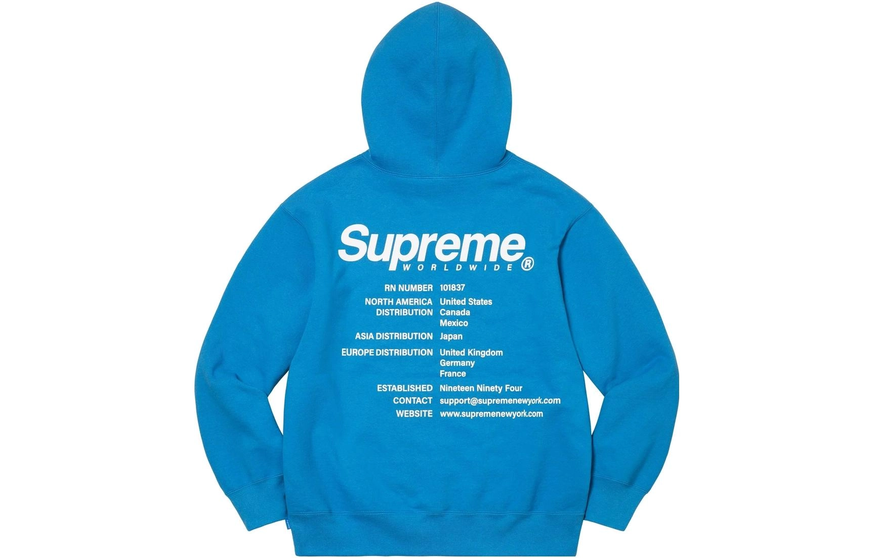 Supreme SS23 Week 4 WORLDWIDE HOODED SWEATSHIRT Logo