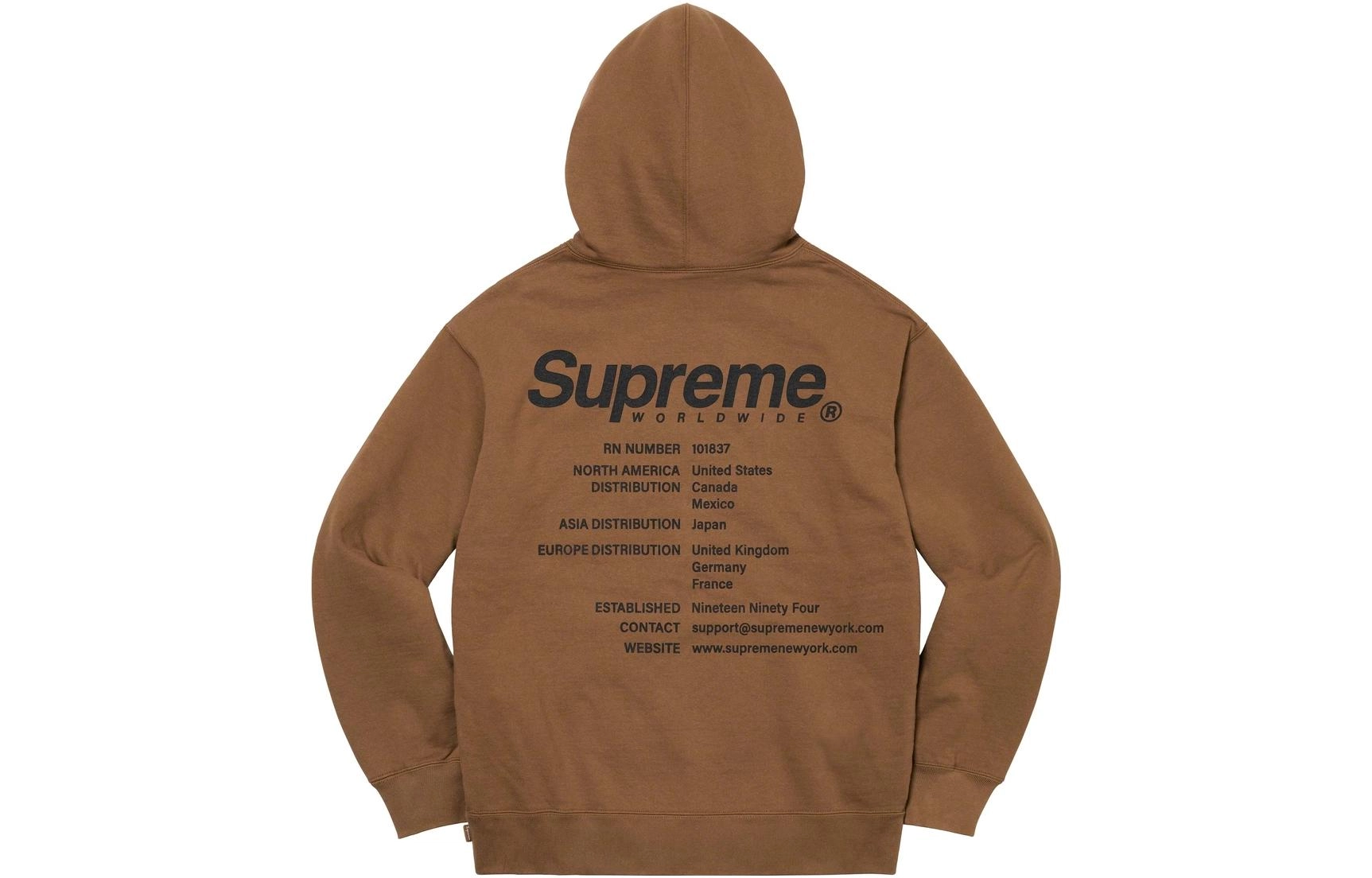 Supreme SS23 Week 4 WORLDWIDE HOODED SWEATSHIRT Logo