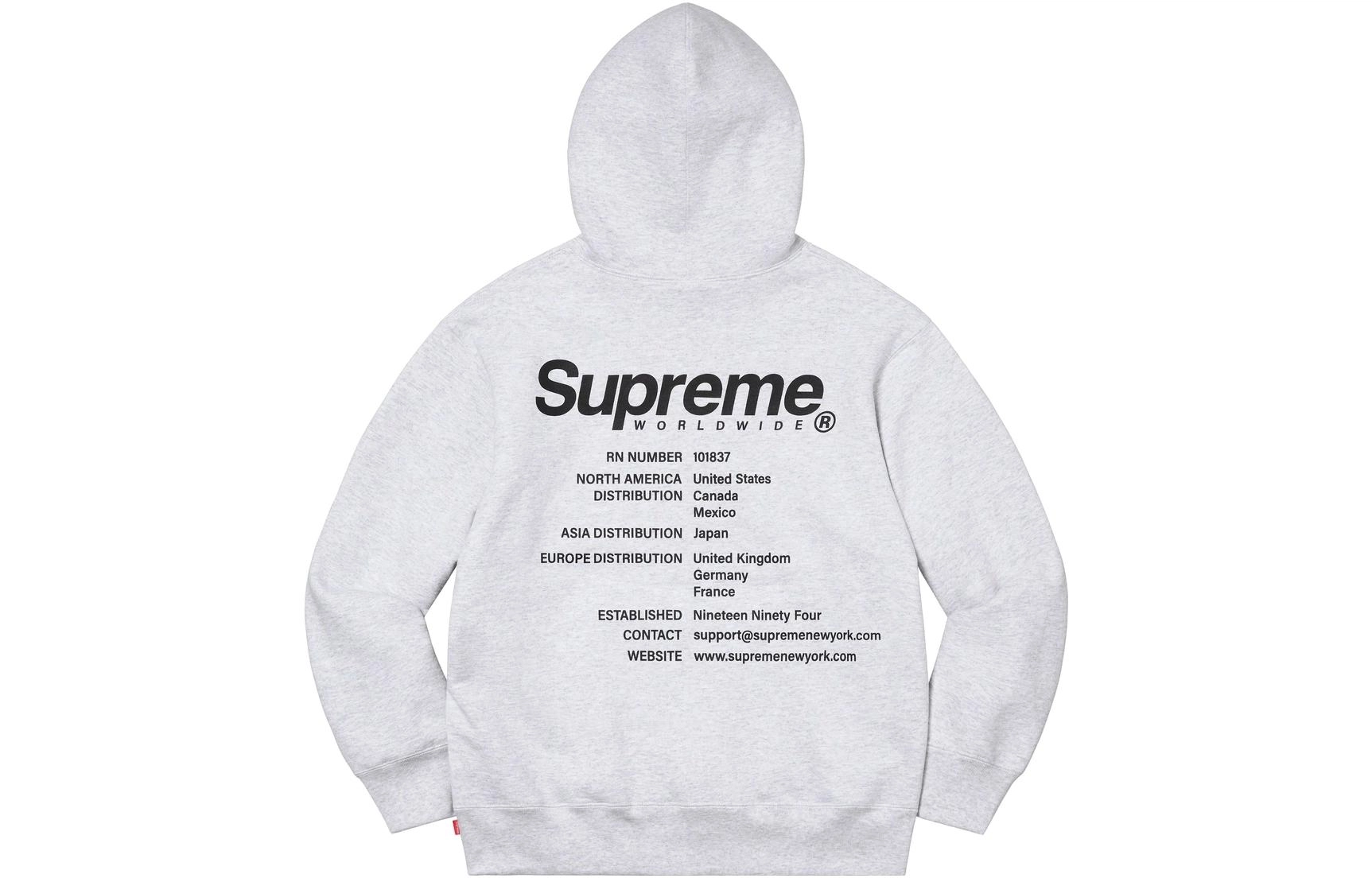 Supreme SS23 Week 4 WORLDWIDE HOODED SWEATSHIRT Logo