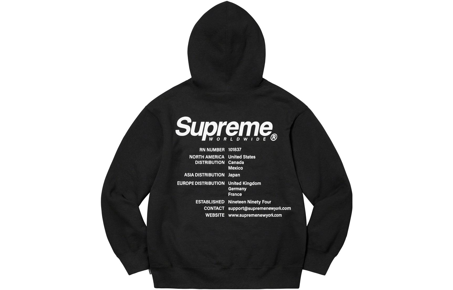 Supreme SS23 Week 4 WORLDWIDE HOODED SWEATSHIRT Logo
