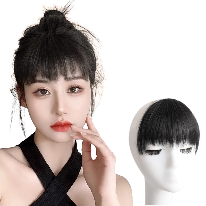 时影 真人发狗啃刘海假发 女自然前额隐形无痕短发假刘海头帘假发片贴