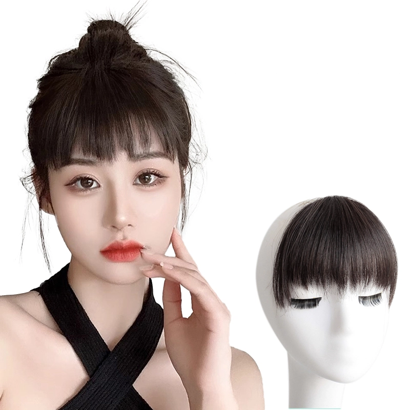 时影 真人发狗啃刘海假发 女自然前额隐形无痕短发假刘海头帘假发片贴