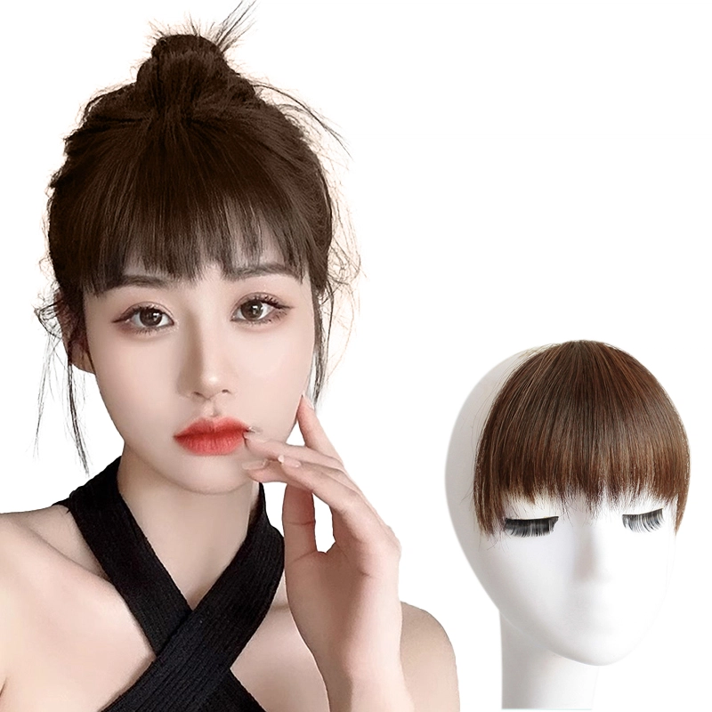 时影 真人发狗啃刘海假发 女自然前额隐形无痕短发假刘海头帘假发片贴