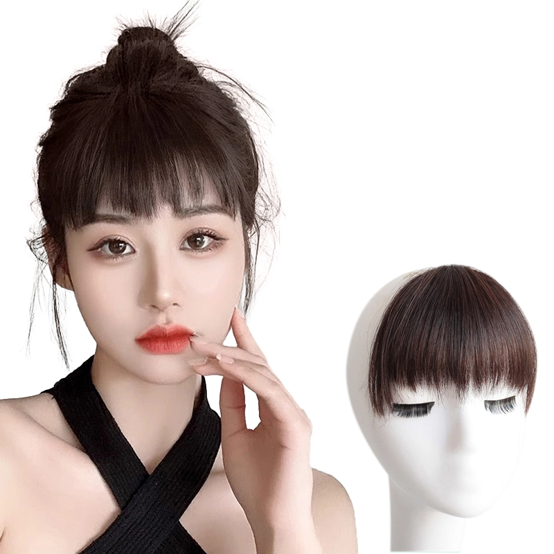 时影 真人发狗啃刘海假发 女自然前额隐形无痕短发假刘海头帘假发片贴