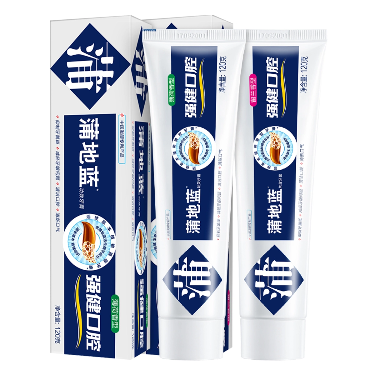 蒲地蓝强健口腔牙膏薄荷味留兰味清洁牙齿减轻牙龈问题清新口气男女通用
