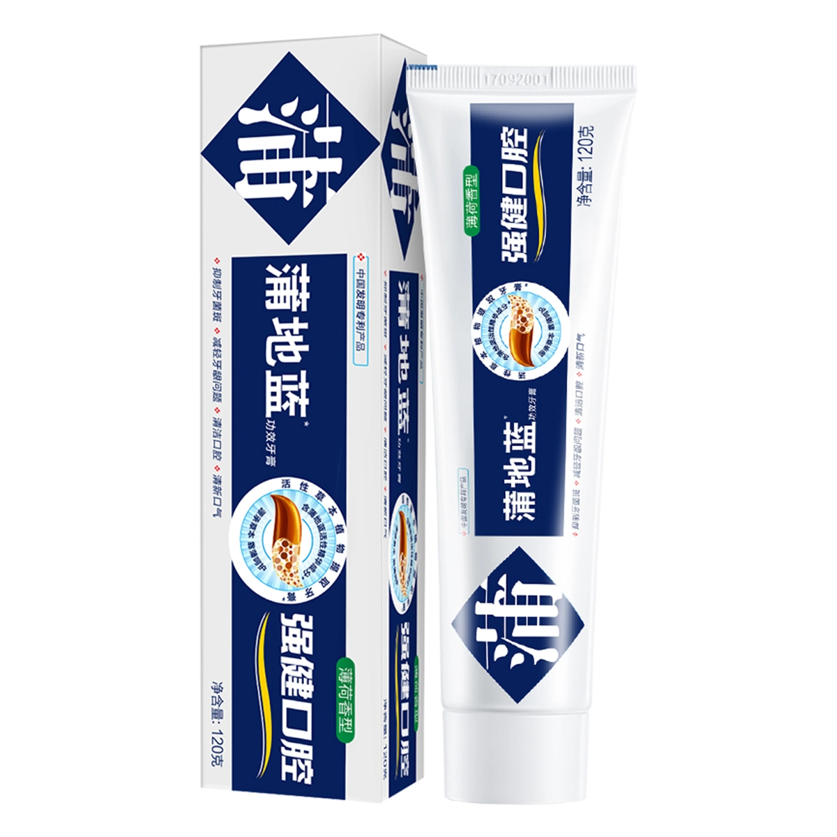 蒲地蓝强健口腔牙膏薄荷味留兰味清洁牙齿减轻牙龈问题清新口气男女通用