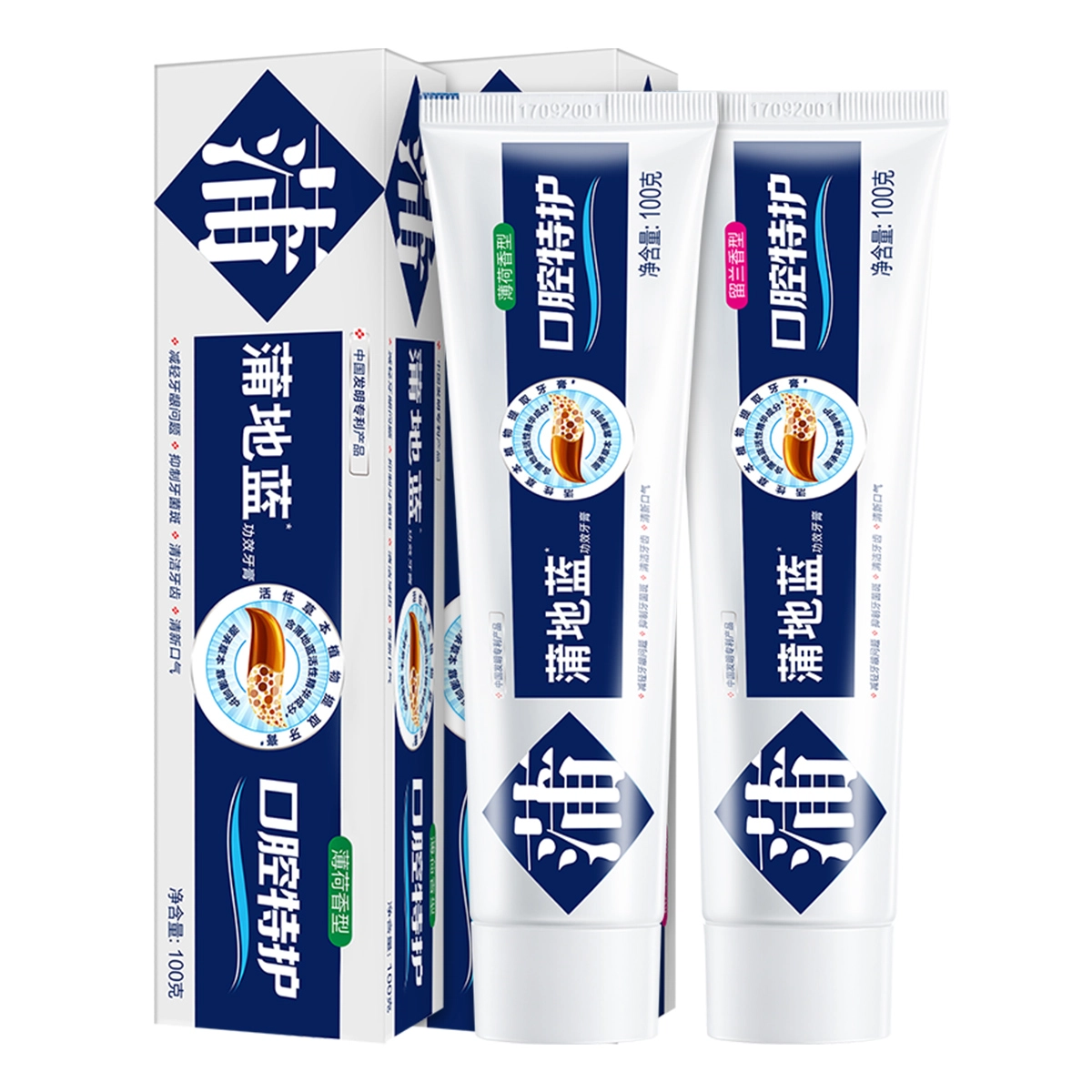 蒲地蓝口腔特护牙膏留兰味薄荷味减轻牙龈问题抑制牙菌斑清洁牙齿清新口气