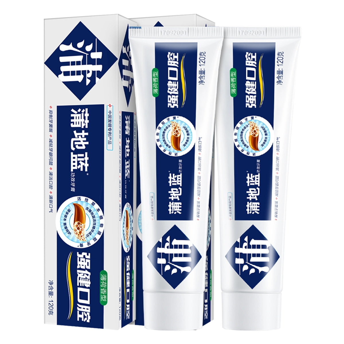 蒲地蓝强健口腔牙膏薄荷味留兰味清洁牙齿减轻牙龈问题清新口气男女通用