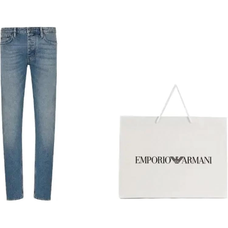 EMPORIO ARMANI J75 Slim-Fit Vintage-Look Denim Jeans
