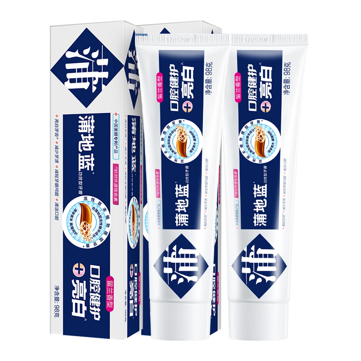 蒲地蓝亮白牙膏薄荷味留兰味重焕美牙减少牙渍沉淀