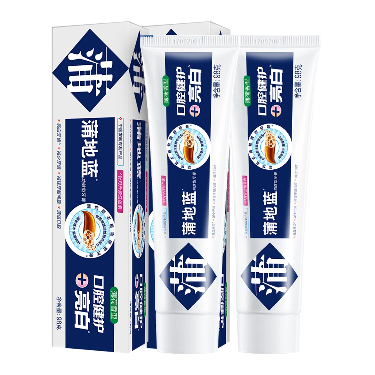 蒲地蓝亮白牙膏薄荷味留兰味重焕美牙减少牙渍沉淀