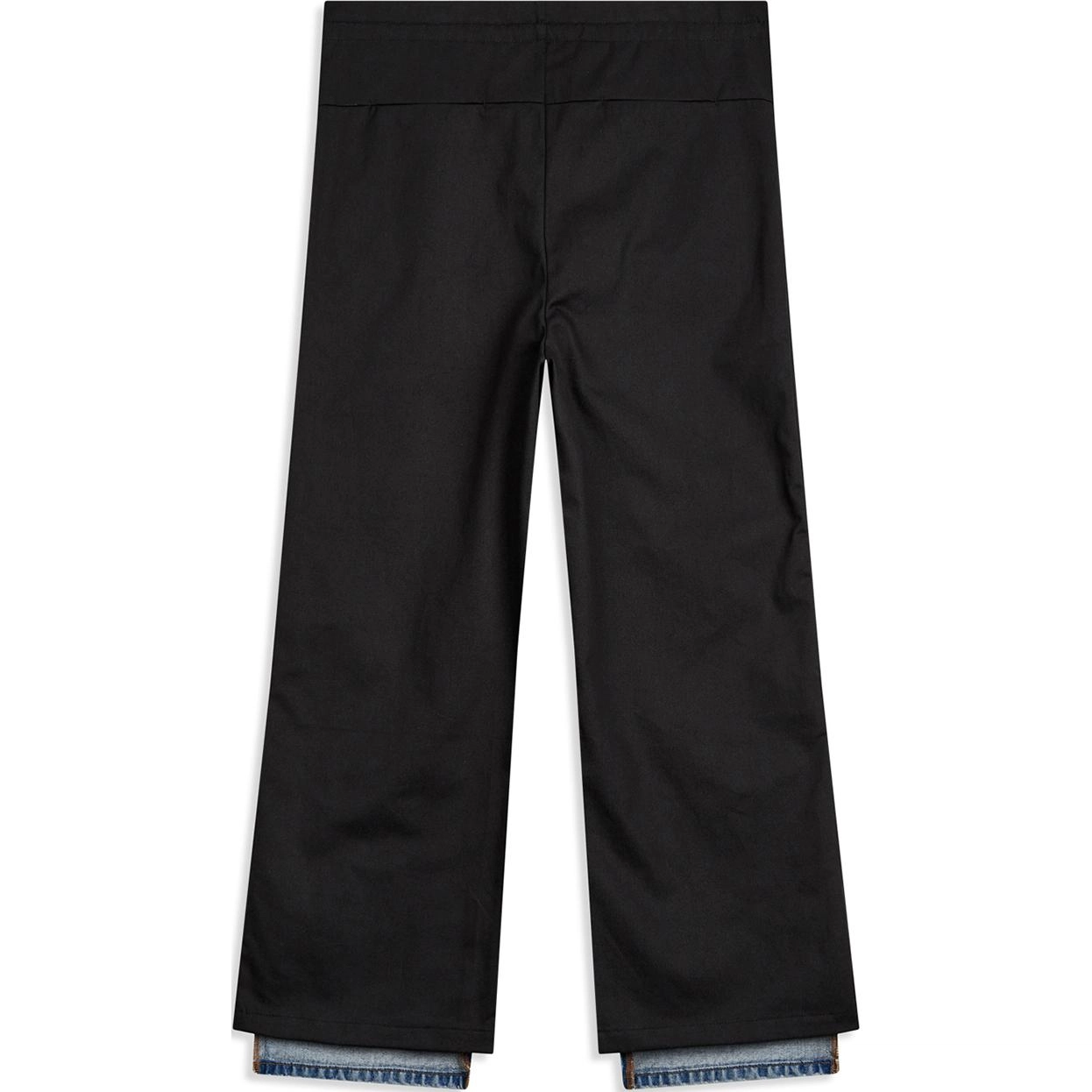 Open Yy STITCH FRONT JEAN COTTON PANTS BLACK