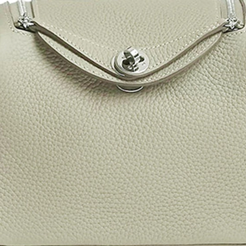 HERMES Lindy Mini 19 Taurillon Clemence 0W Gris Neve