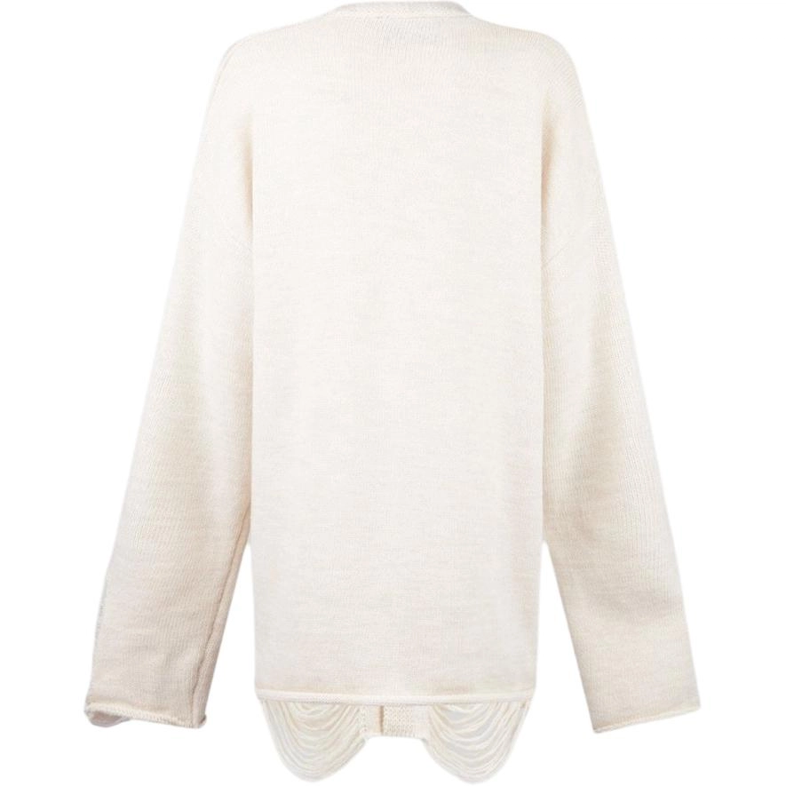 Vision of Super White Cardigan With Black Tribal Flames V