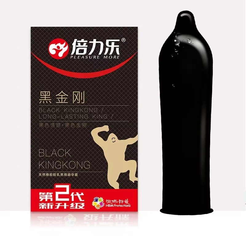 倍力乐 黑色加厚 避孕套 物理延时黑色诱惑黑金刚保险套