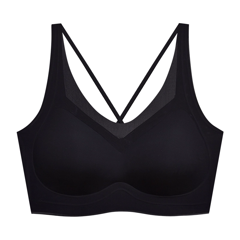 莫代尔 薄款乳胶内衣无痕无钢圈聚拢背心式上托收副乳文胸 女款