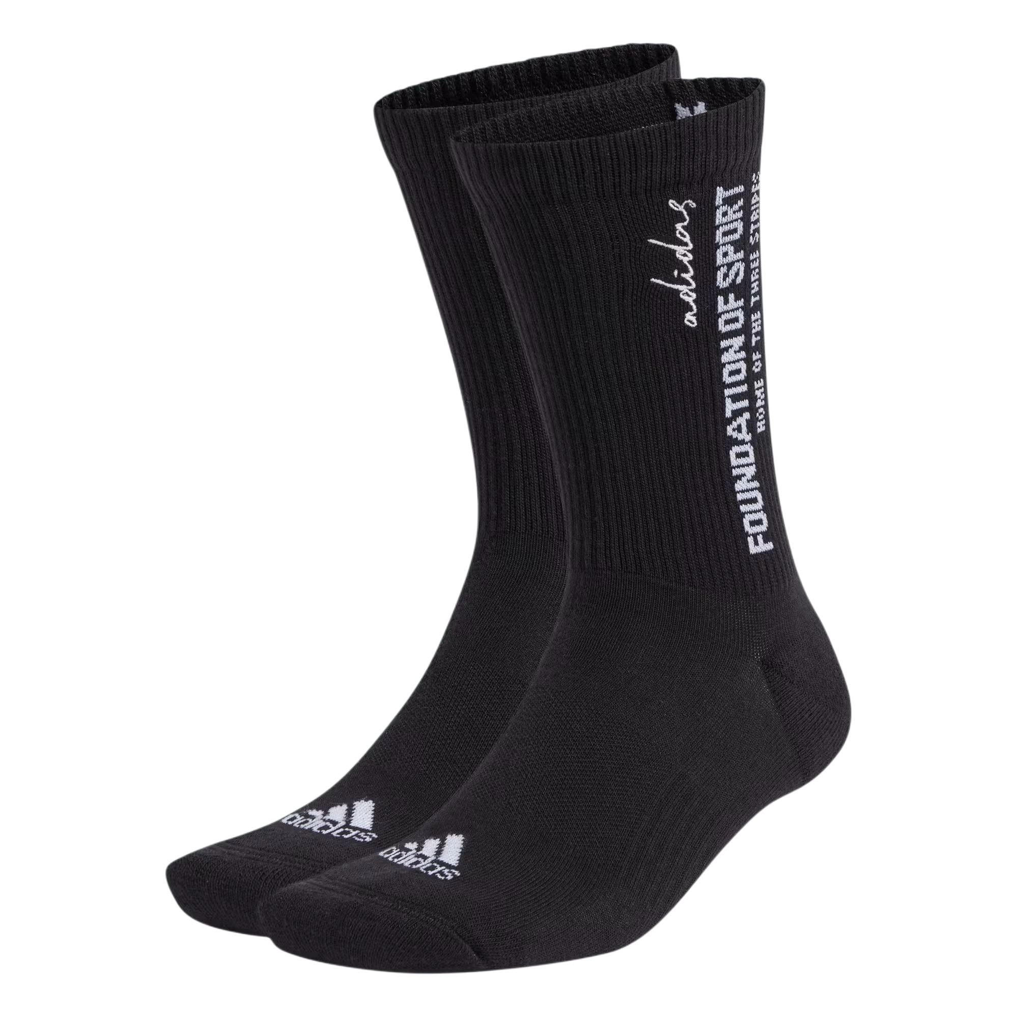adidas Cushioned Sportswear Slogan Graphic Crew 2 Pair Pack 2