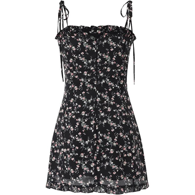 NOT YOUR ROSE SS24 Frill mini dress Black