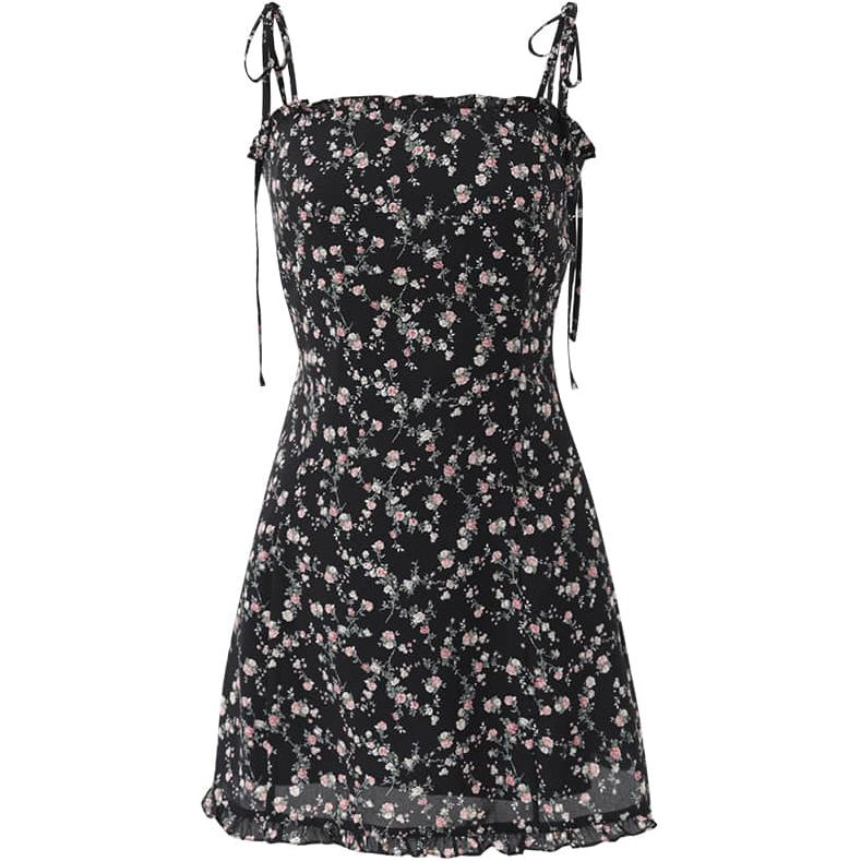 NOT YOUR ROSE SS24 Frill mini dress Black