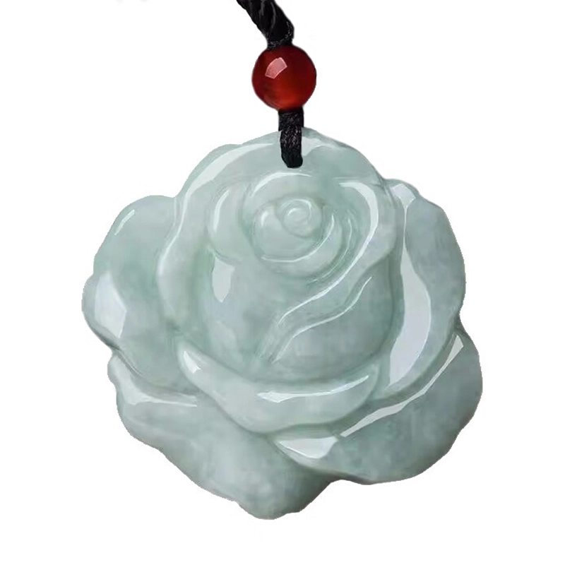 静汝玉 玫瑰花挂件花件玉坠 糯种 吊坠 女款