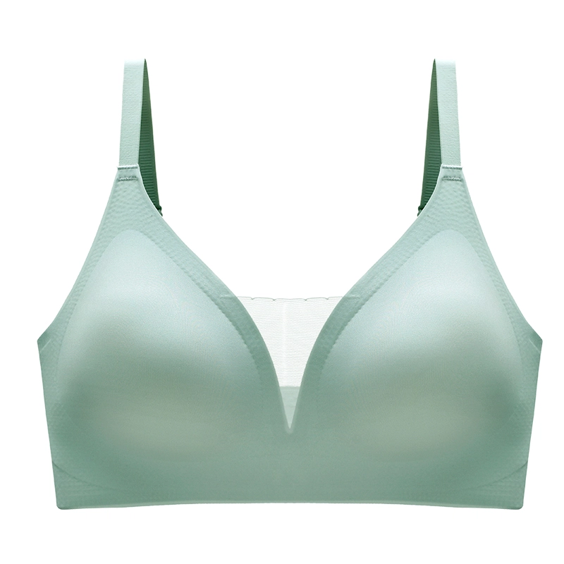 浪莎 无钢圈聚拢收副乳防下垂一片式无痕薄款网纱美背文胸 女款