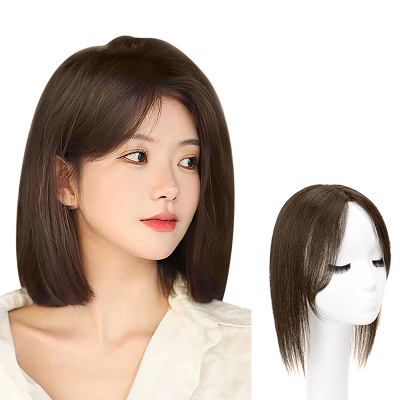 时影 瑞士网头顶补发片 全真发头顶遮白发遮发缝假发片女 全手织蓬松轻薄透气