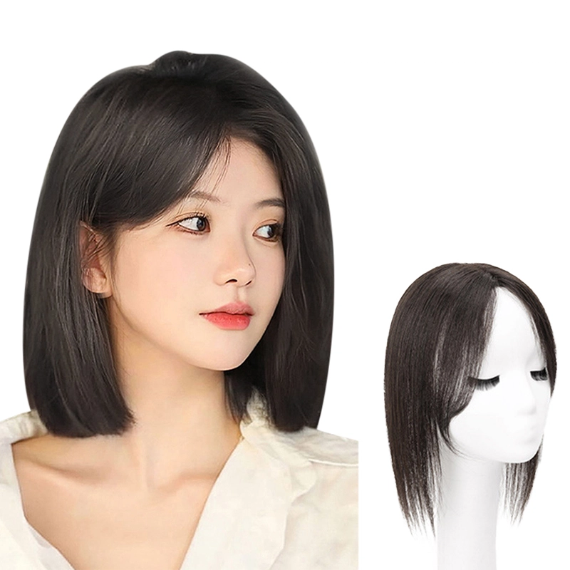 时影 瑞士网头顶补发片 全真发头顶遮白发遮发缝假发片女 全手织蓬松轻薄透气