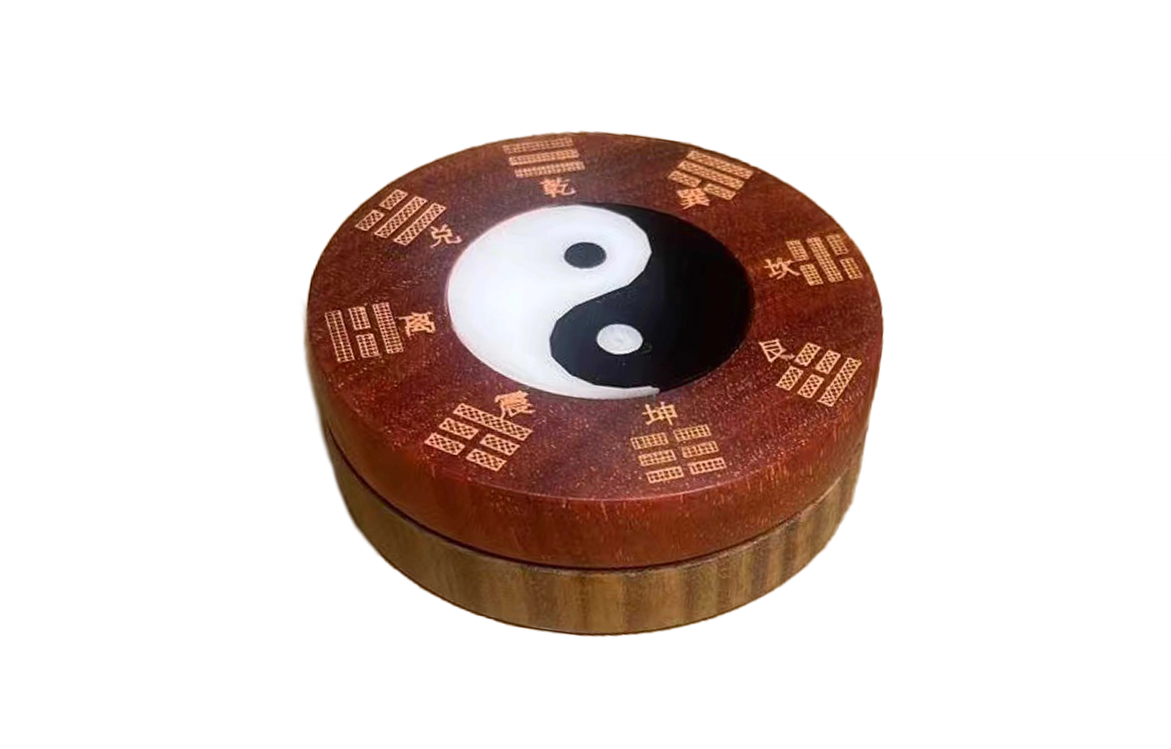 檀欣 新中式太极八卦时来运转 复古民族风设计解压随身携带文玩 招财纳福把玩工艺品 绿檀木 木作把件 男女同款情侣款 血檀 礼盒装