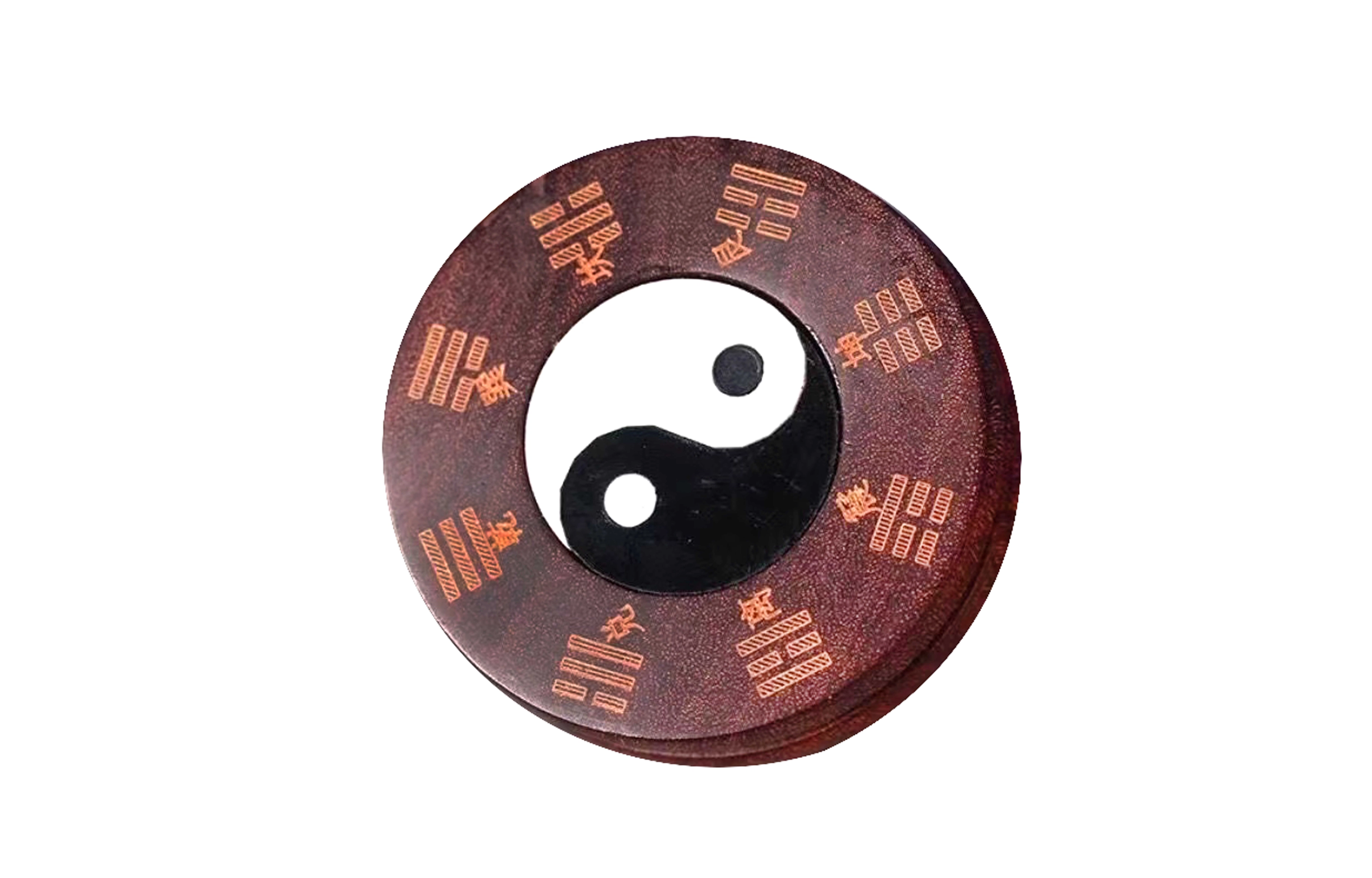 檀欣 新中式太极八卦时来运转 复古民族风设计解压随身携带文玩 招财纳福把玩工艺品 绿檀木 木作把件 男女同款情侣款 血檀 礼盒装