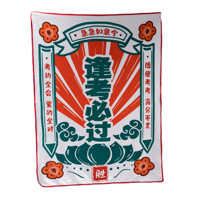 皮皮豆 逢考必过毯 简约美观抱枕 创意设计舒适柔软靠枕 玩偶周边