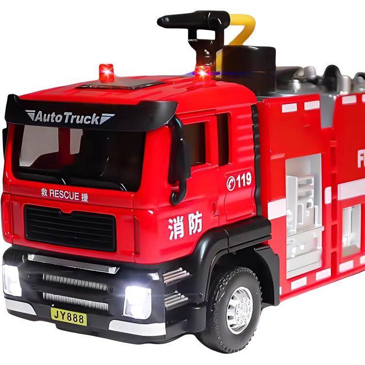 卡威 云梯消防 车玩具可喷水大号合金汽车救援警车 成品模型