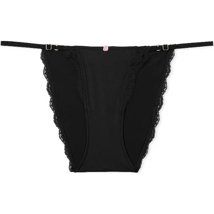 Victoria's Secret DREAM ANGELS Lace Adjustable String Bikini Panty Black 1