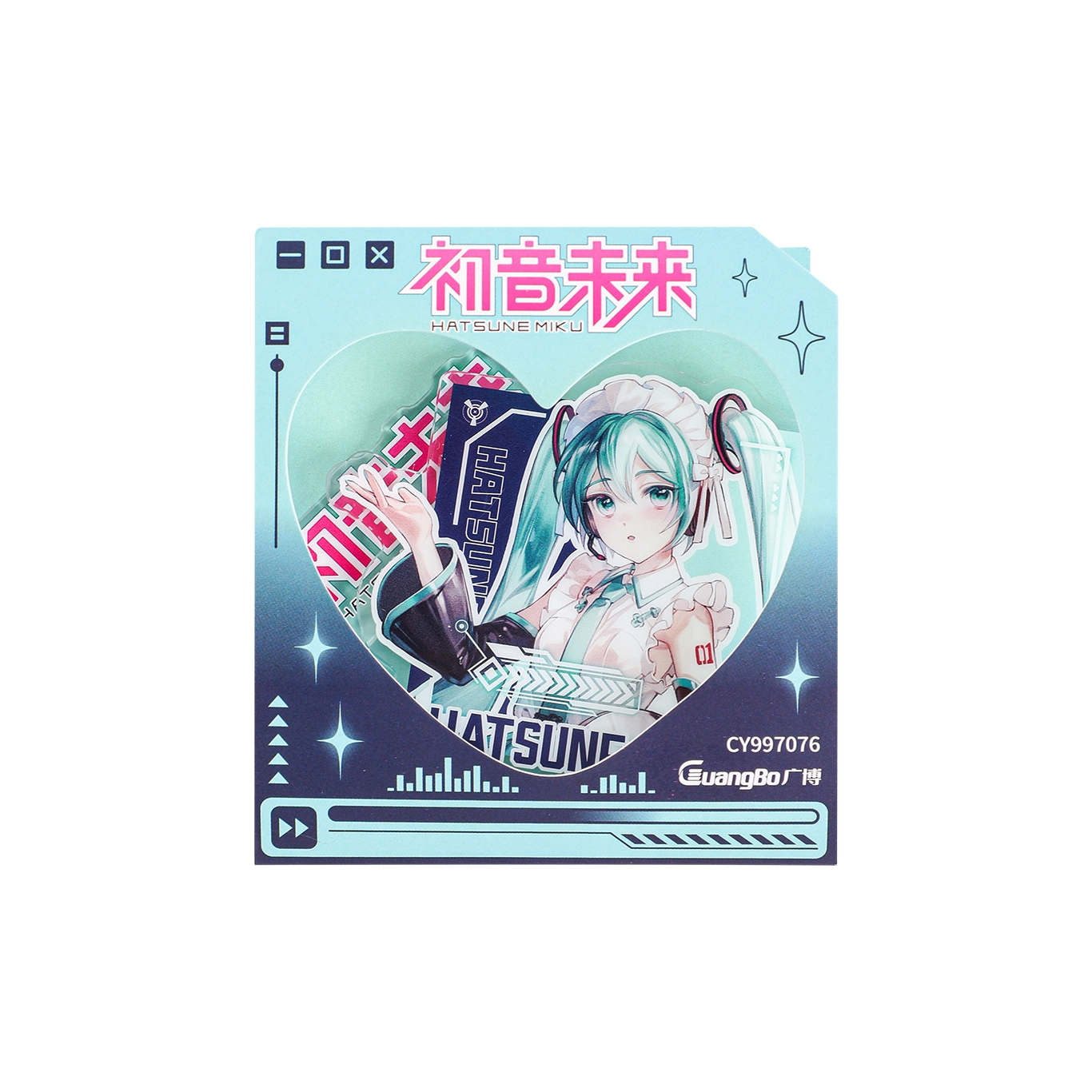 广博 初音未来 二次元周边 咕卡二次元谷子 吃谷 镭射书签 亚克力立牌