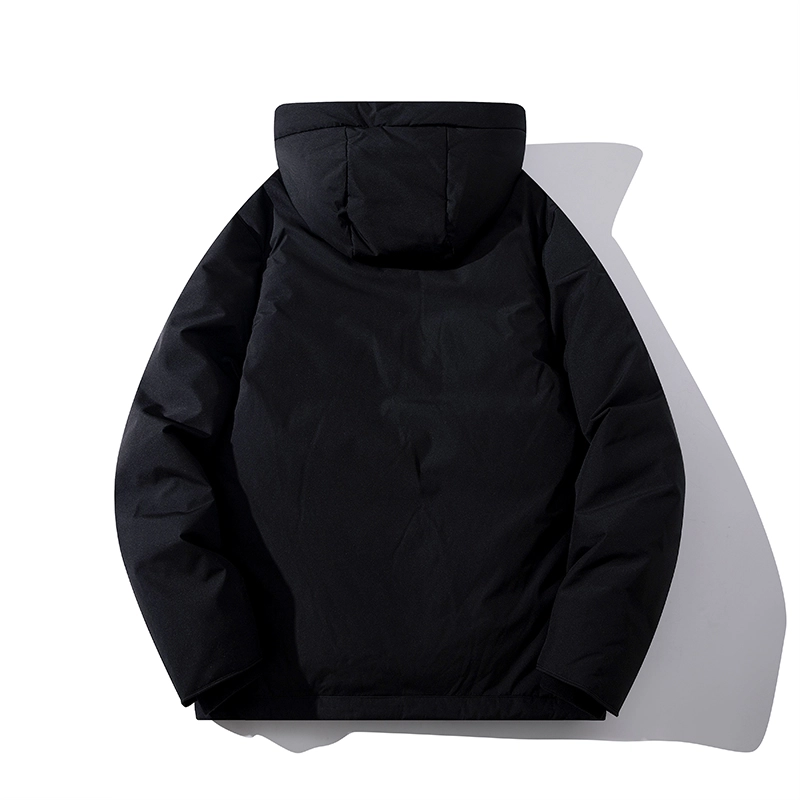 几朴 日系白鸭绒简约设计休闲保暖羽绒服 男女同款 黑色